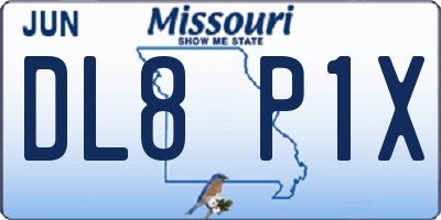 MO license plate DL8P1X