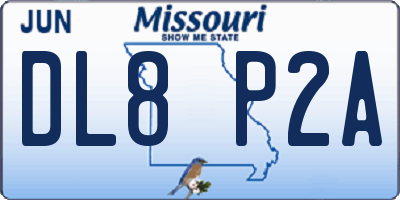 MO license plate DL8P2A