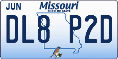 MO license plate DL8P2D