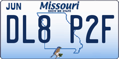 MO license plate DL8P2F