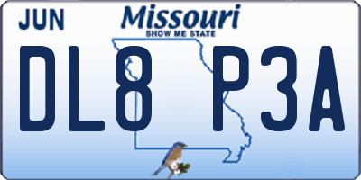 MO license plate DL8P3A