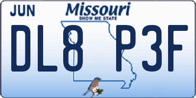 MO license plate DL8P3F