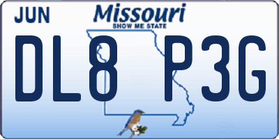 MO license plate DL8P3G