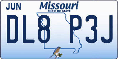 MO license plate DL8P3J