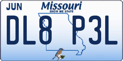 MO license plate DL8P3L