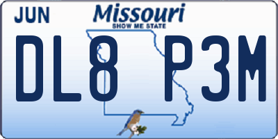 MO license plate DL8P3M