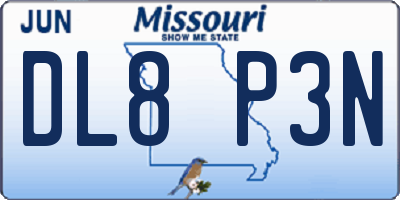 MO license plate DL8P3N