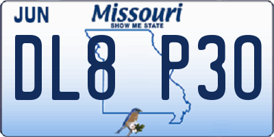 MO license plate DL8P3O