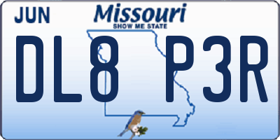 MO license plate DL8P3R