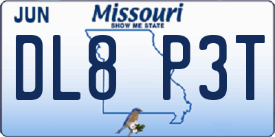 MO license plate DL8P3T