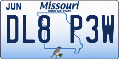 MO license plate DL8P3W