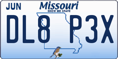 MO license plate DL8P3X