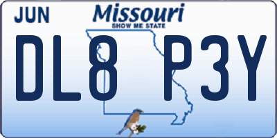 MO license plate DL8P3Y