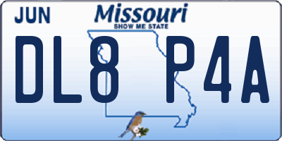 MO license plate DL8P4A
