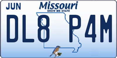 MO license plate DL8P4M