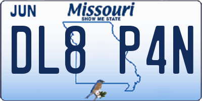 MO license plate DL8P4N