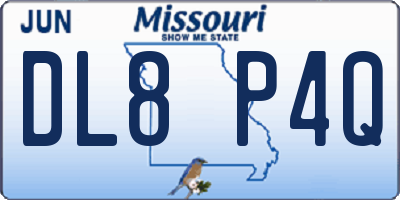 MO license plate DL8P4Q
