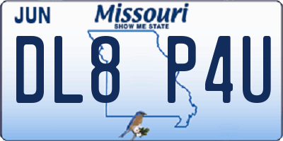 MO license plate DL8P4U
