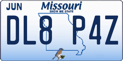 MO license plate DL8P4Z
