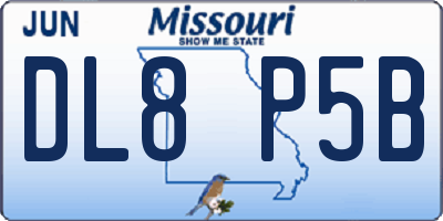MO license plate DL8P5B