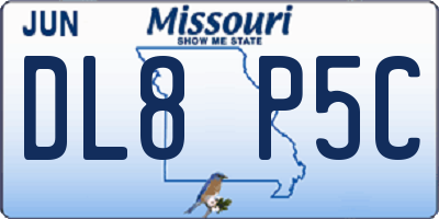 MO license plate DL8P5C