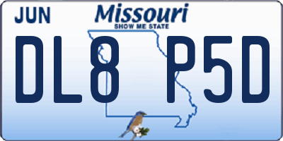 MO license plate DL8P5D