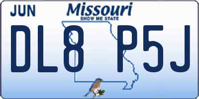 MO license plate DL8P5J