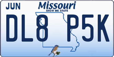MO license plate DL8P5K