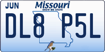 MO license plate DL8P5L