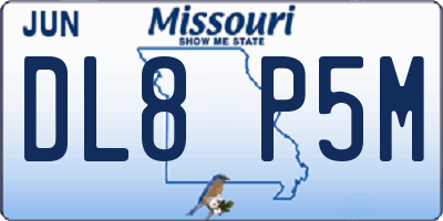 MO license plate DL8P5M