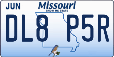 MO license plate DL8P5R