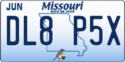 MO license plate DL8P5X