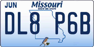 MO license plate DL8P6B