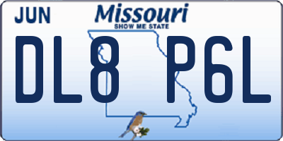 MO license plate DL8P6L