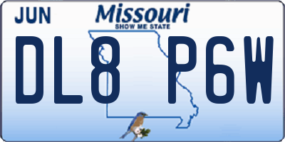 MO license plate DL8P6W