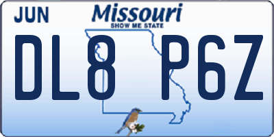 MO license plate DL8P6Z