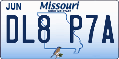 MO license plate DL8P7A