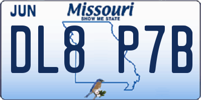 MO license plate DL8P7B
