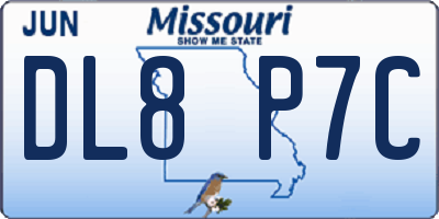 MO license plate DL8P7C