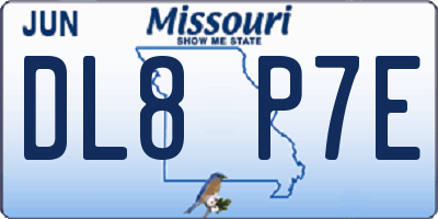 MO license plate DL8P7E
