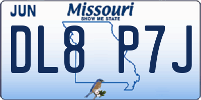 MO license plate DL8P7J