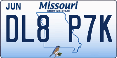 MO license plate DL8P7K