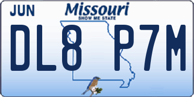 MO license plate DL8P7M