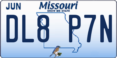 MO license plate DL8P7N