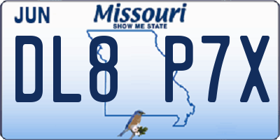MO license plate DL8P7X