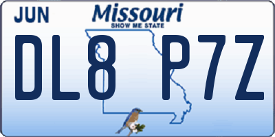 MO license plate DL8P7Z