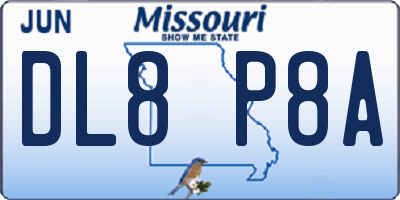 MO license plate DL8P8A