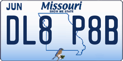 MO license plate DL8P8B