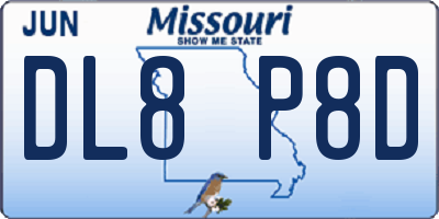 MO license plate DL8P8D