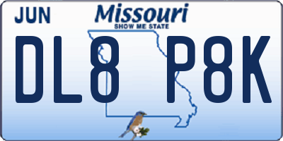 MO license plate DL8P8K